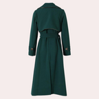 Lange groene trenchcoat - elegante damesouterwear