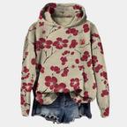 Hoodie met bloemenprint - gezellige casual top voor dames