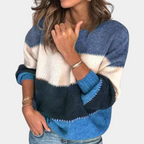 Gestreepte trui - stijlvolle damestrui met chique color block ontwerp