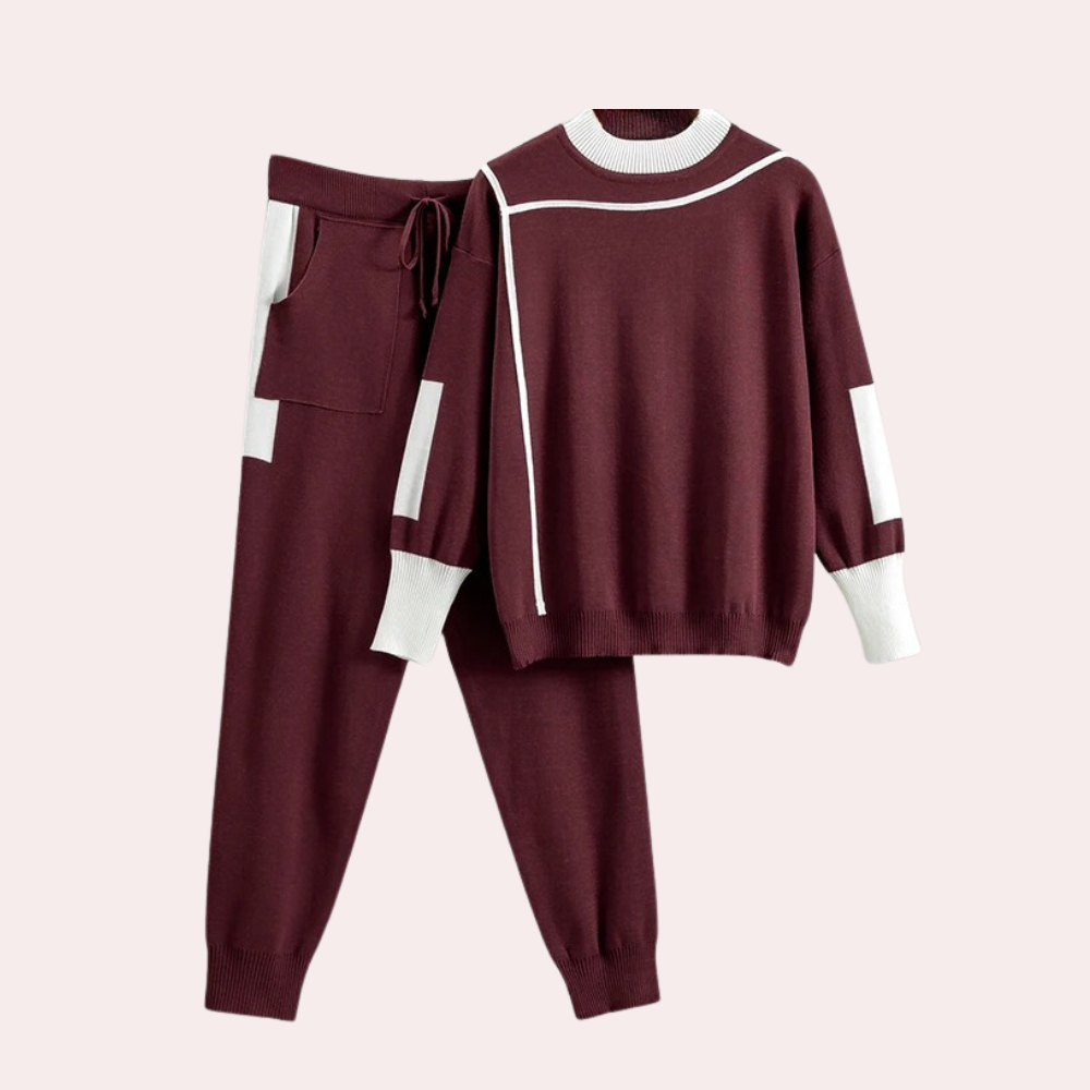 2-delige gebreide loungewear set - stijlvolle dames trui en broek