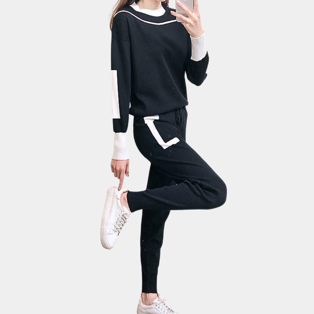 2-delige gebreide loungewear set - stijlvolle dames trui en broek
