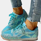 Sportieve sneakers - glinsterende dames trainers voor casual wear