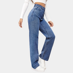 Baggy denim jeans - stijlvolle hoge taille dames jeans