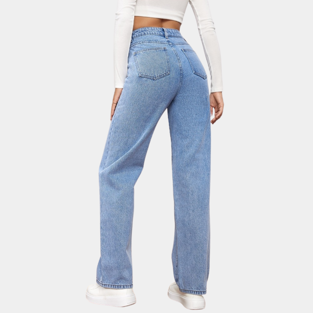 Baggy denim jeans - stijlvolle hoge taille dames jeans