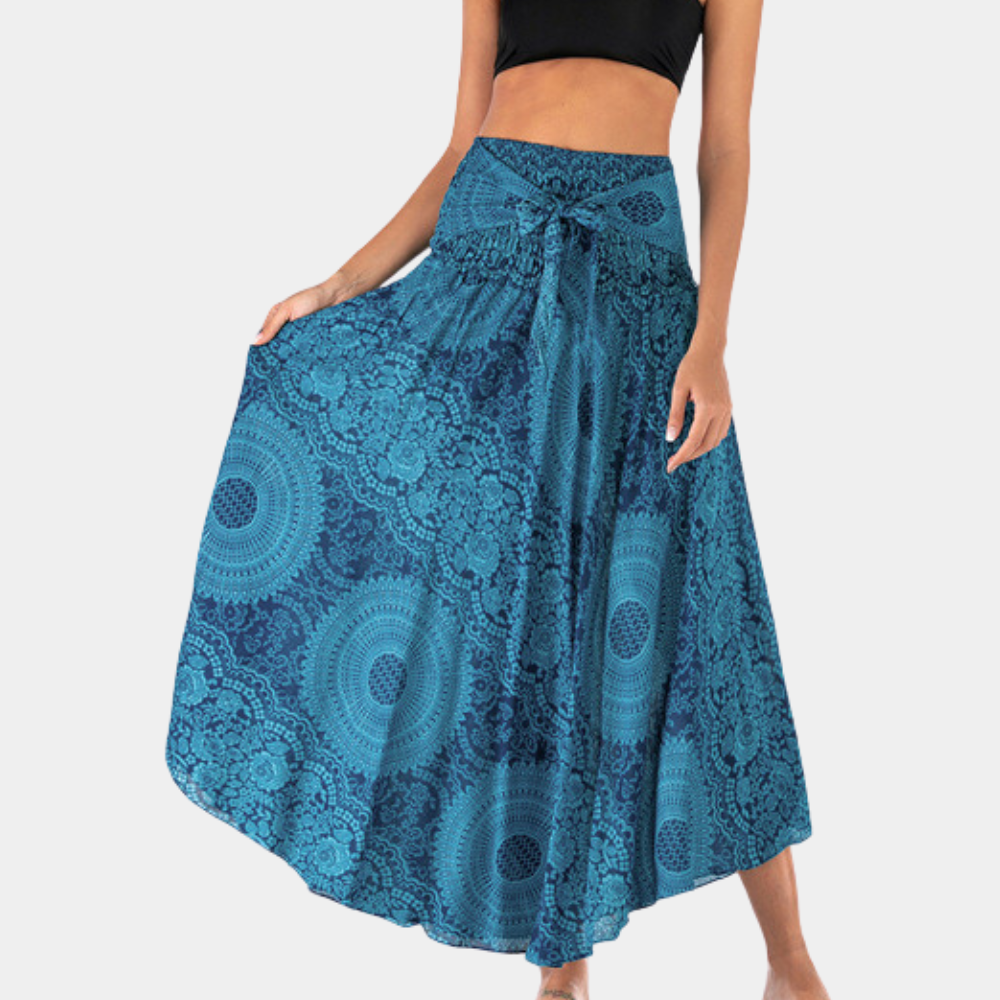 Bohemian maxi rok - lange rok met strik taille voor een moeiteloze stijl