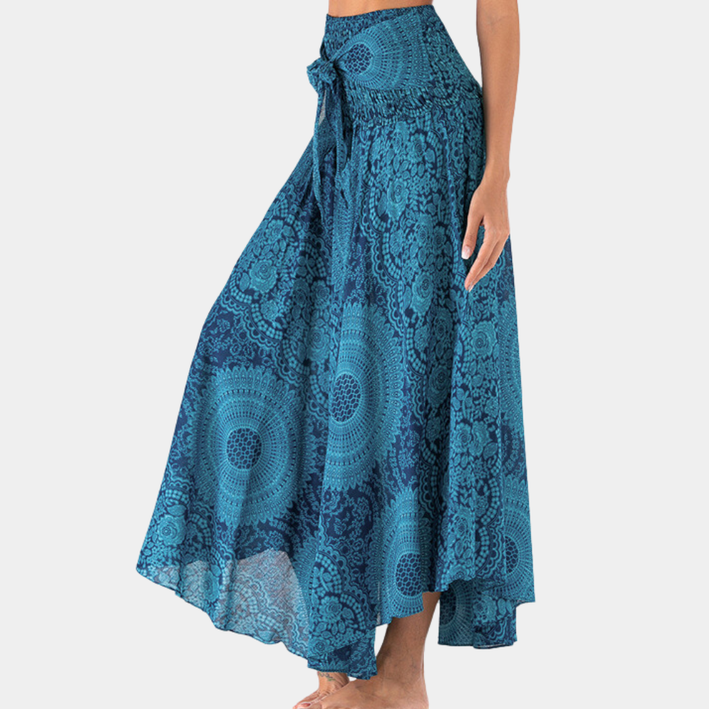 Bohemian maxi rok - lange rok met strik taille voor een moeiteloze stijl
