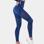 Hoge taille leggings - stijlvolle dames sportmode met mesh details
