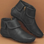 Enkelboots - stijlvolle leren dames enkelboots met rits