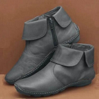 Enkelboots - stijlvolle leren dames enkelboots met rits