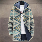 Gezellige fleece-voering cardigan - stijlvolle geometrische patronen damesoutwear