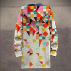 Gezellige fleece-voering cardigan - stijlvolle geometrische patronen damesoutwear