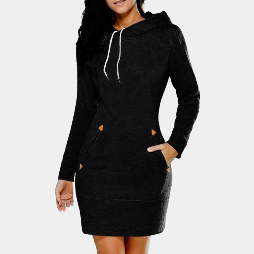 Hoodiedress - moderne dames sweatshirtjurk met zakken