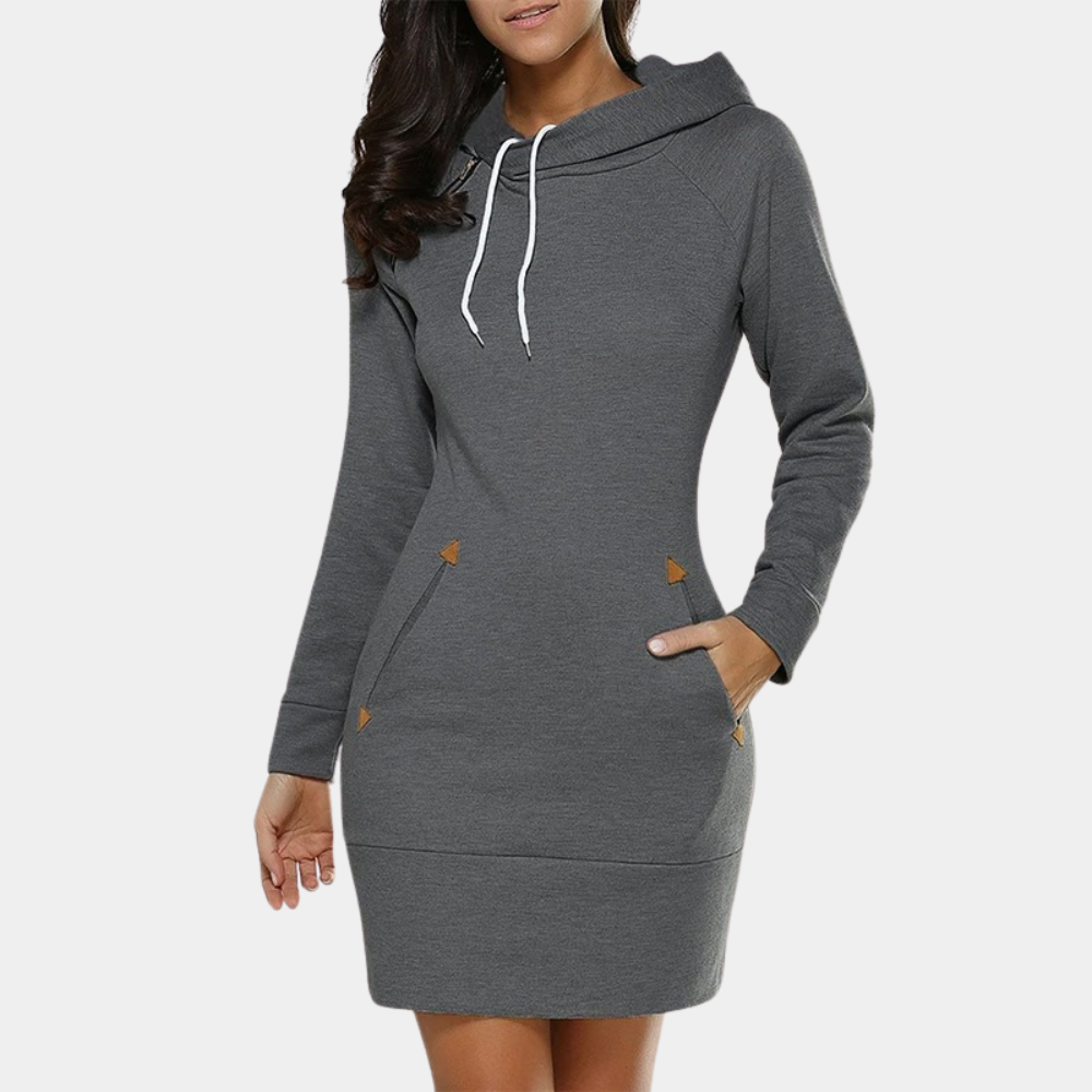 Hoodiedress - moderne dames sweatshirtjurk met zakken