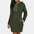 Hoodiedress - moderne dames sweatshirtjurk met zakken
