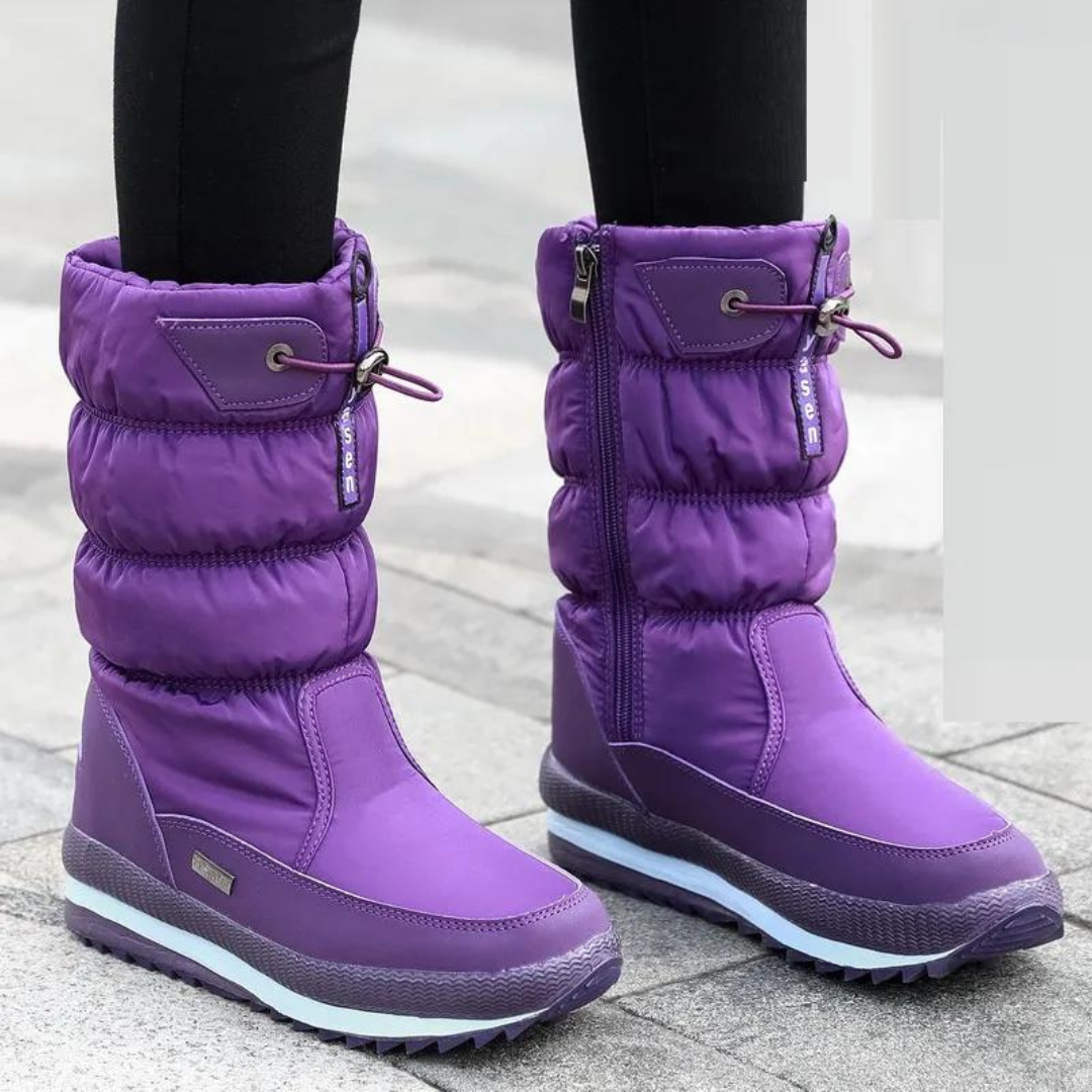 Dames winterboots - stijlvolle lichte puffer enkellaarzen - Bakkermode.nl
