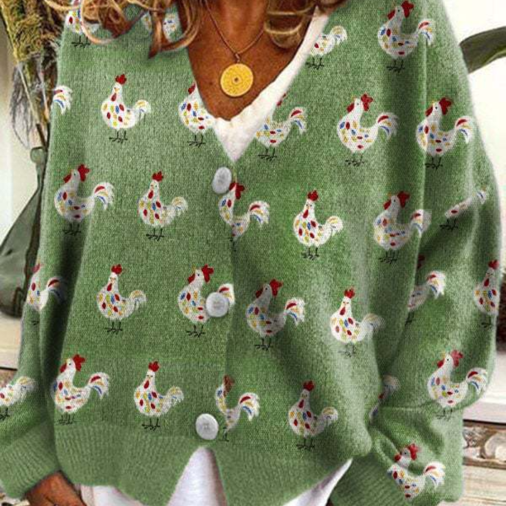 Dames cardi met schapenpatroon - trui met een twist