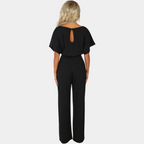Jumpsuit - stijlvolle dames met wijde pijpen en riem