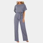 Jumpsuit - stijlvolle dames met wijde pijpen en riem