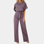 Jumpsuit - stijlvolle dames met wijde pijpen en riem