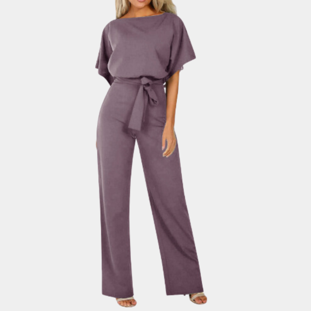 Jumpsuit - stijlvolle dames met wijde pijpen en riem