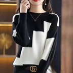 Gebreide trui - elegante damestrui met geometrisch patroon