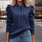 Hoodie - stijlvolle damespullover met pofmouwen