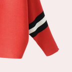 Gezellige oversized trui - moderne gestreepte gebreide top voor dames