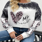 Denimprint sweatshirt - trendy casual top voor dames