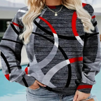 Denimprint sweatshirt - trendy casual top voor dames