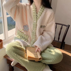 3-delige loungewear set - gezellige dames cardigan en pyjama set