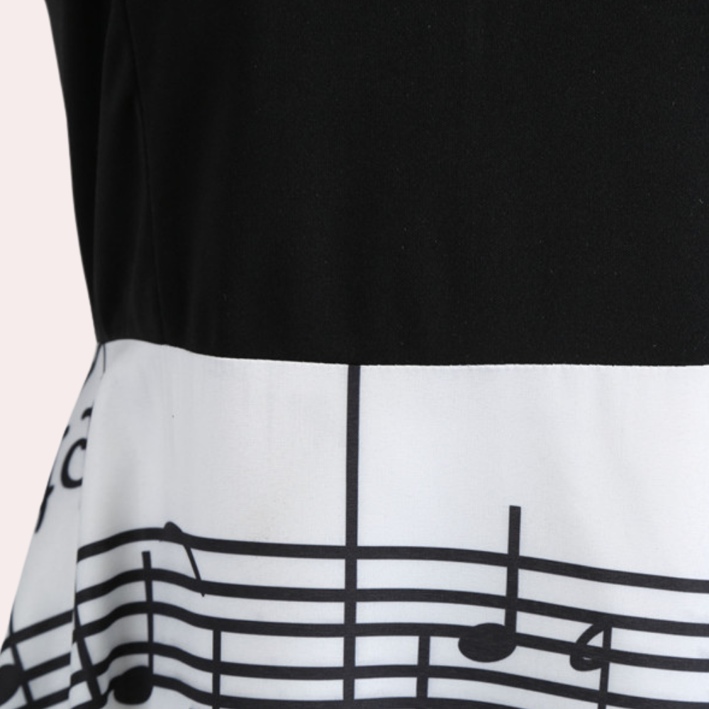 A-lijn jurk - verfijnde lange mouwen damesjurk met stippen