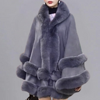Luxe cape jas - stijlvolle dames faux fur wrap