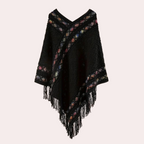 Boho-geïnspireerde poncho - stijlvolle gebreide wrap voor dames