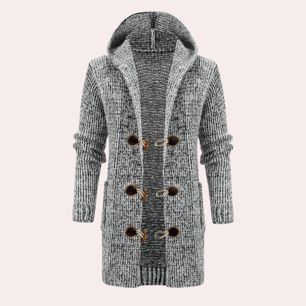 Garen gebreide hoodie cardigan - fashionable lange dames knitwear