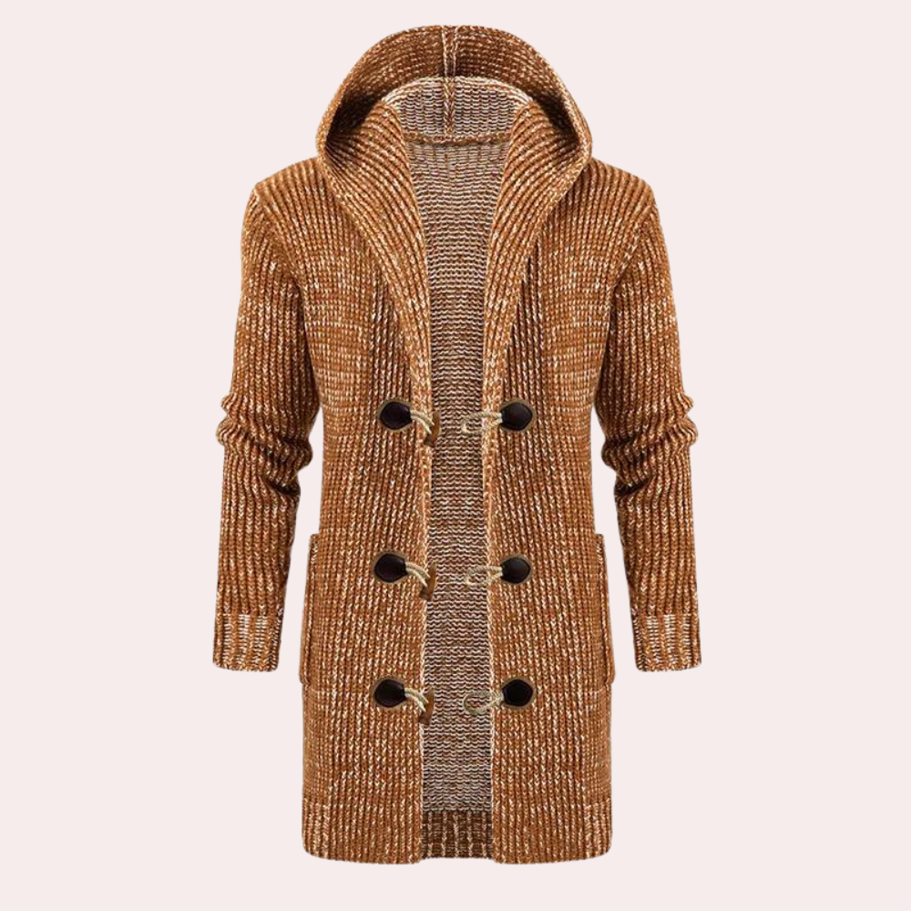 Garen gebreide hoodie cardigan - fashionable lange dames knitwear