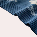 Gebreid trui - bergontwerp in blauw voor dames