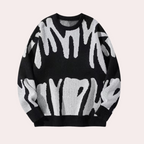 Trui - moderne gebreide damespullover met abstract design