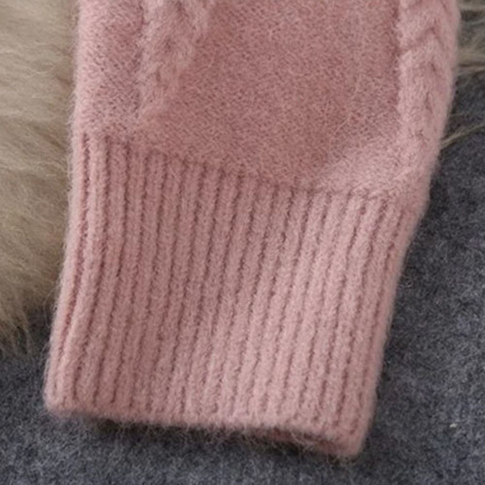 2-delige gebreide set - stijlvolle dames textuurtrui en broek