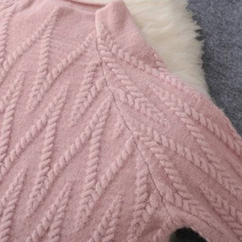 2-delige gebreide set - stijlvolle dames textuurtrui en broek