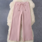 2-delige gebreide set - stijlvolle dames textuurtrui en broek