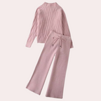 2-delige gebreide lounge set - stijlvolle damestrui en broek combinatie