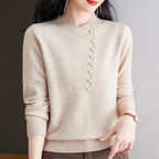 Elegante gebreide pullover voor dames - gezellige trui met knoopdetails