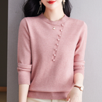 Elegante gebreide pullover voor dames - gezellige trui met knoopdetails