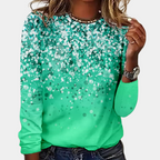 Sprankelende lange mouw sweatshirt - stijlvolle dames top met glitterdetails