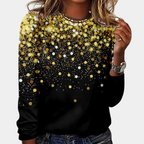 Sprankelende lange mouw sweatshirt - stijlvolle dames top met glitterdetails