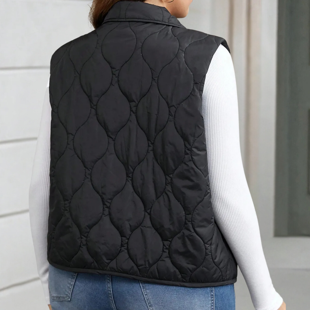Zwarte gebreide gilet - trendy mouwloze jas voor de moderne vrouw