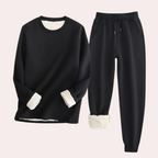 2-delige loungewear set - zachte dames fleece sweatshirt en joggers - Bakkermode.nl