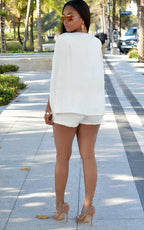 Dames cape blazer - elegante, lichte kantooroutfit voor professionals