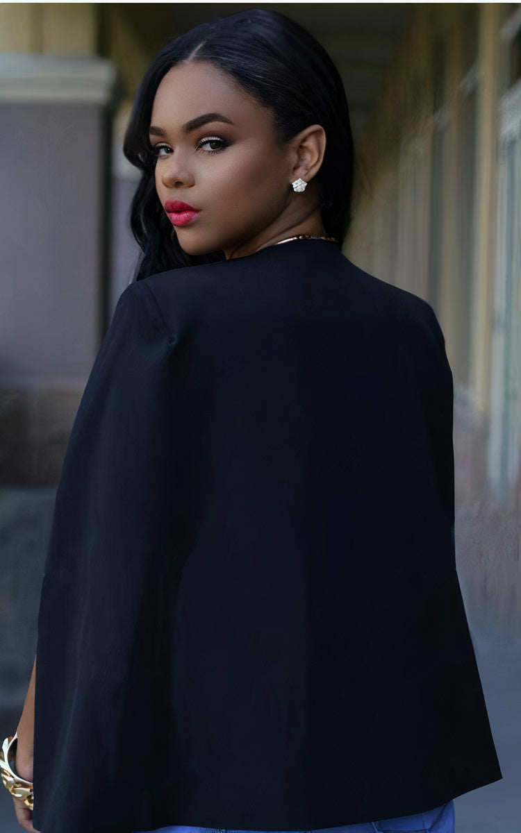 Dames cape blazer - elegante, lichte kantooroutfit voor professionals