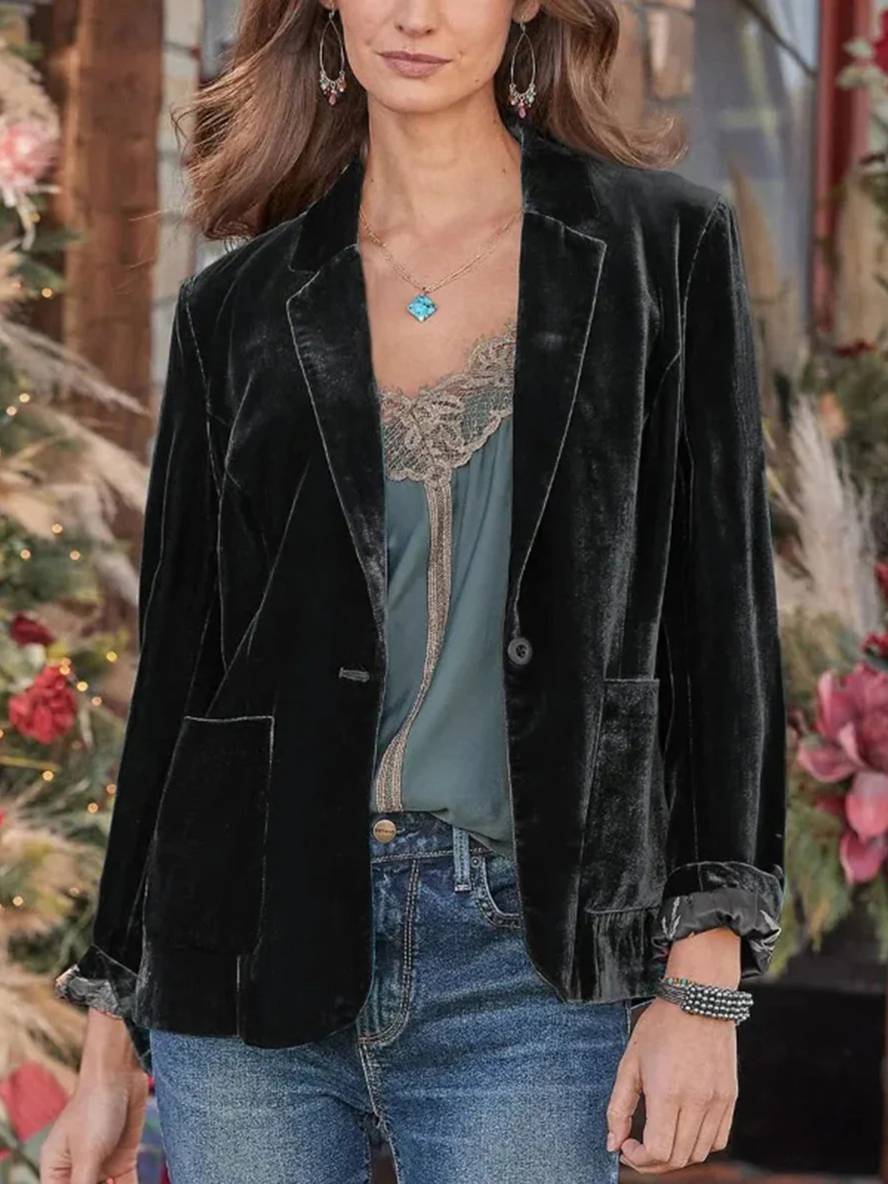 Velvet blazer - stijlvolle damesjacket met zakken